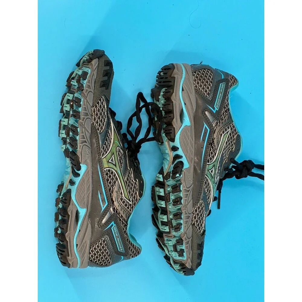 Mizuno Wave Ascend 4 Womens 7.5 EU 38 Black Blue Trail Running Shoes 410353